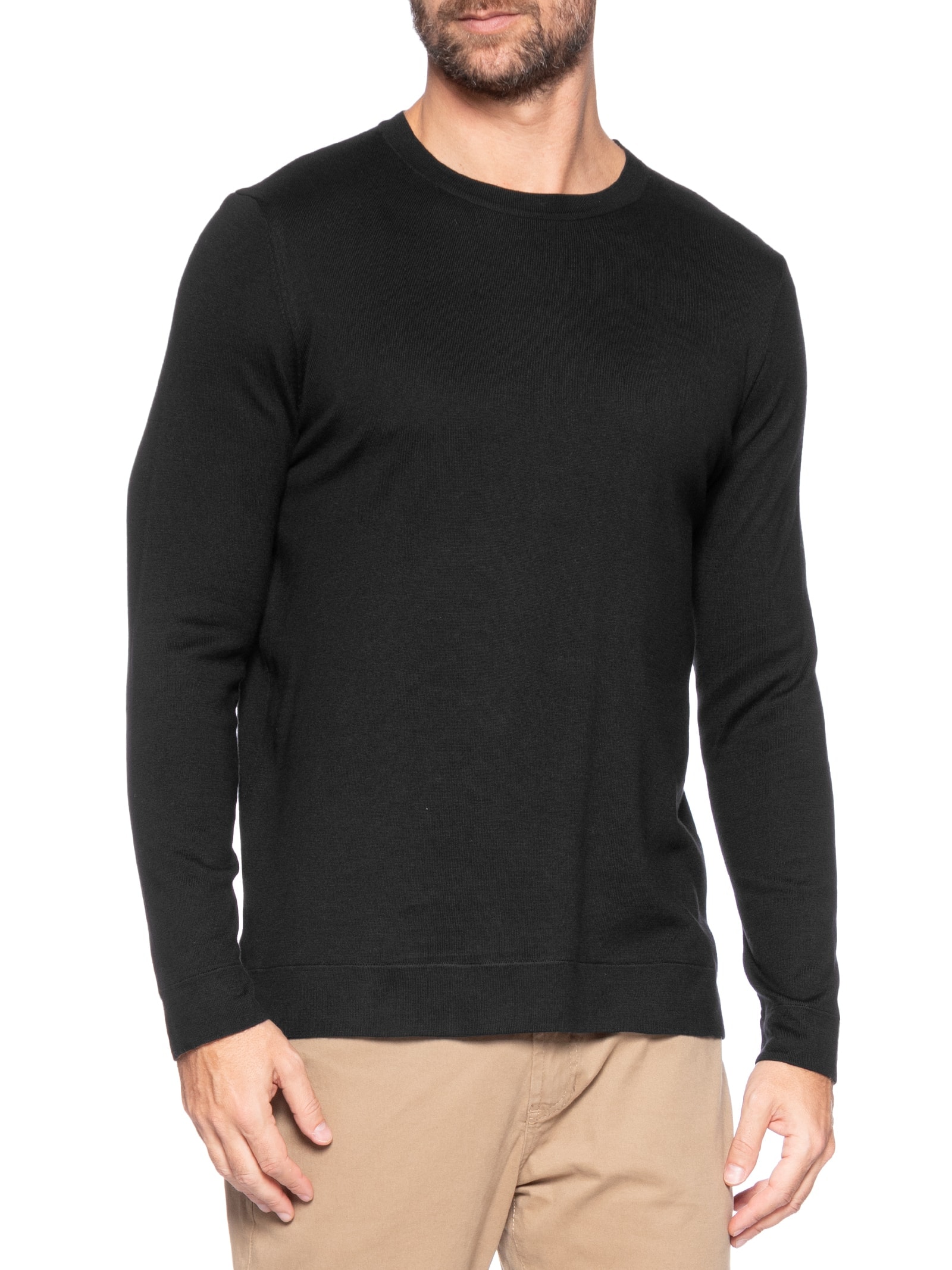 Casaco Masculino Tricot Dupla Face Preto Foxton