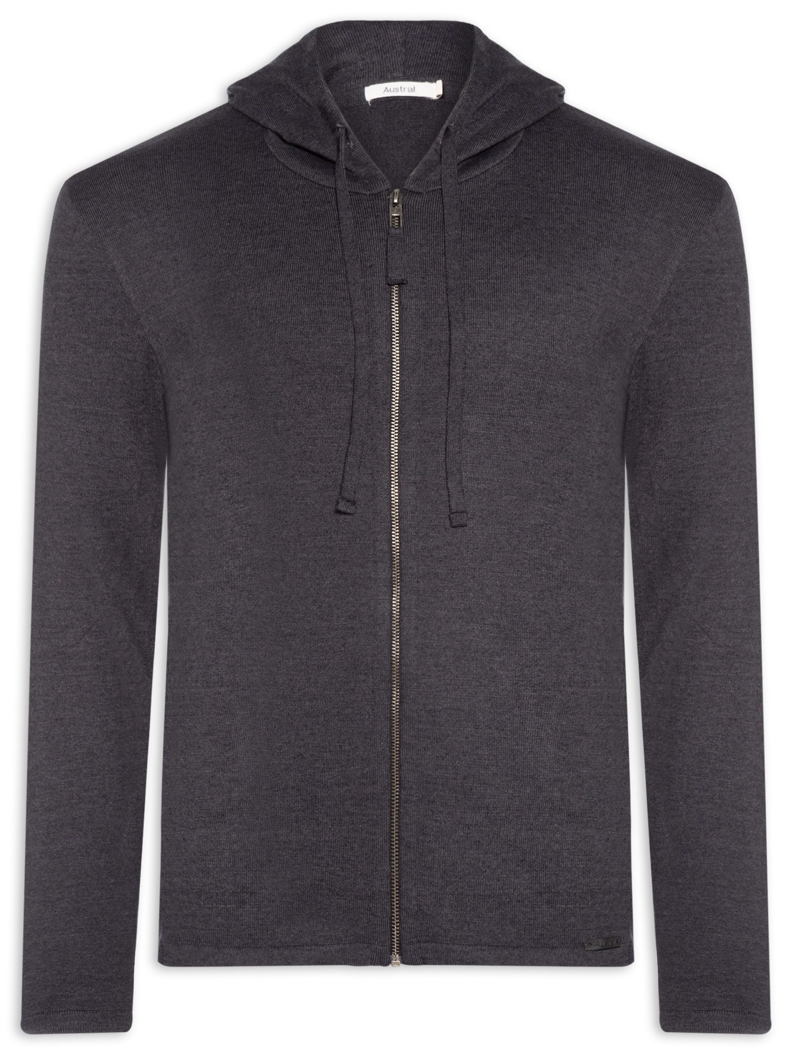 Casaco Masculino Tricot Zíper Quebec Cinza Austral