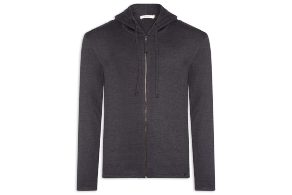 Casaco Masculino Tricot Zíper Quebec - Cinza