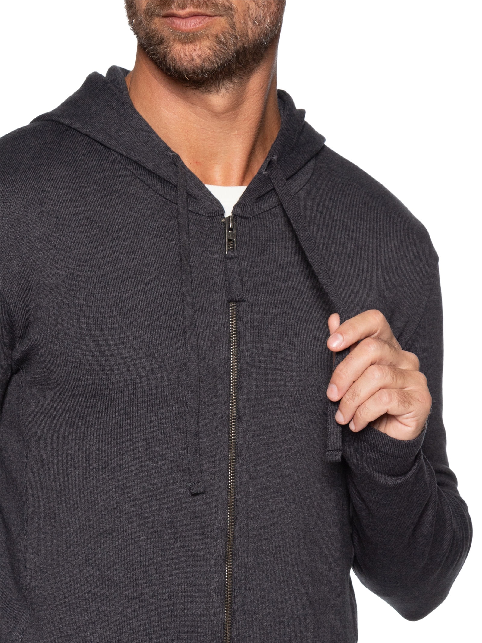 Casaco Masculino Tricot Zíper Quebec Cinza Austral