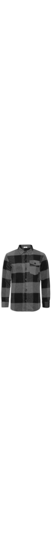 Casaco Masculino Xadrez Lã Batida - Preto