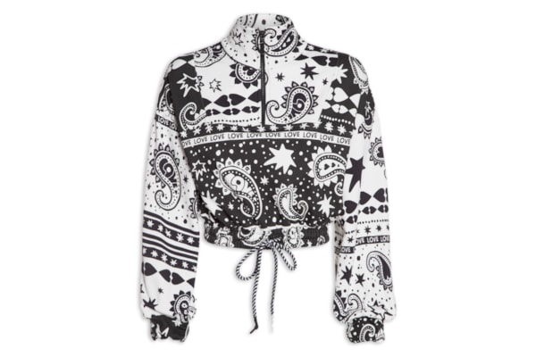 Casaco Moletom Estampa Paisley Love - Preto