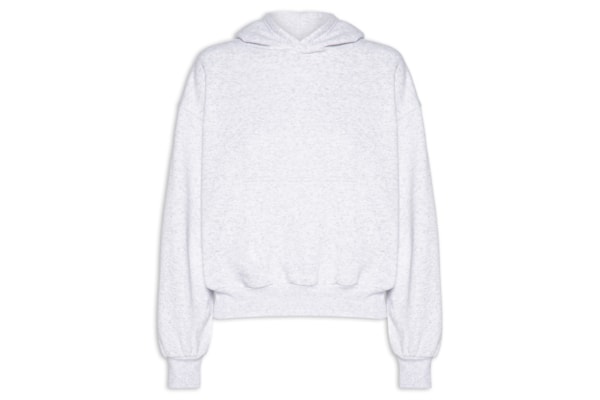 Casaco Moletom Feminino Boxy Fleece Hoodie - Cinza