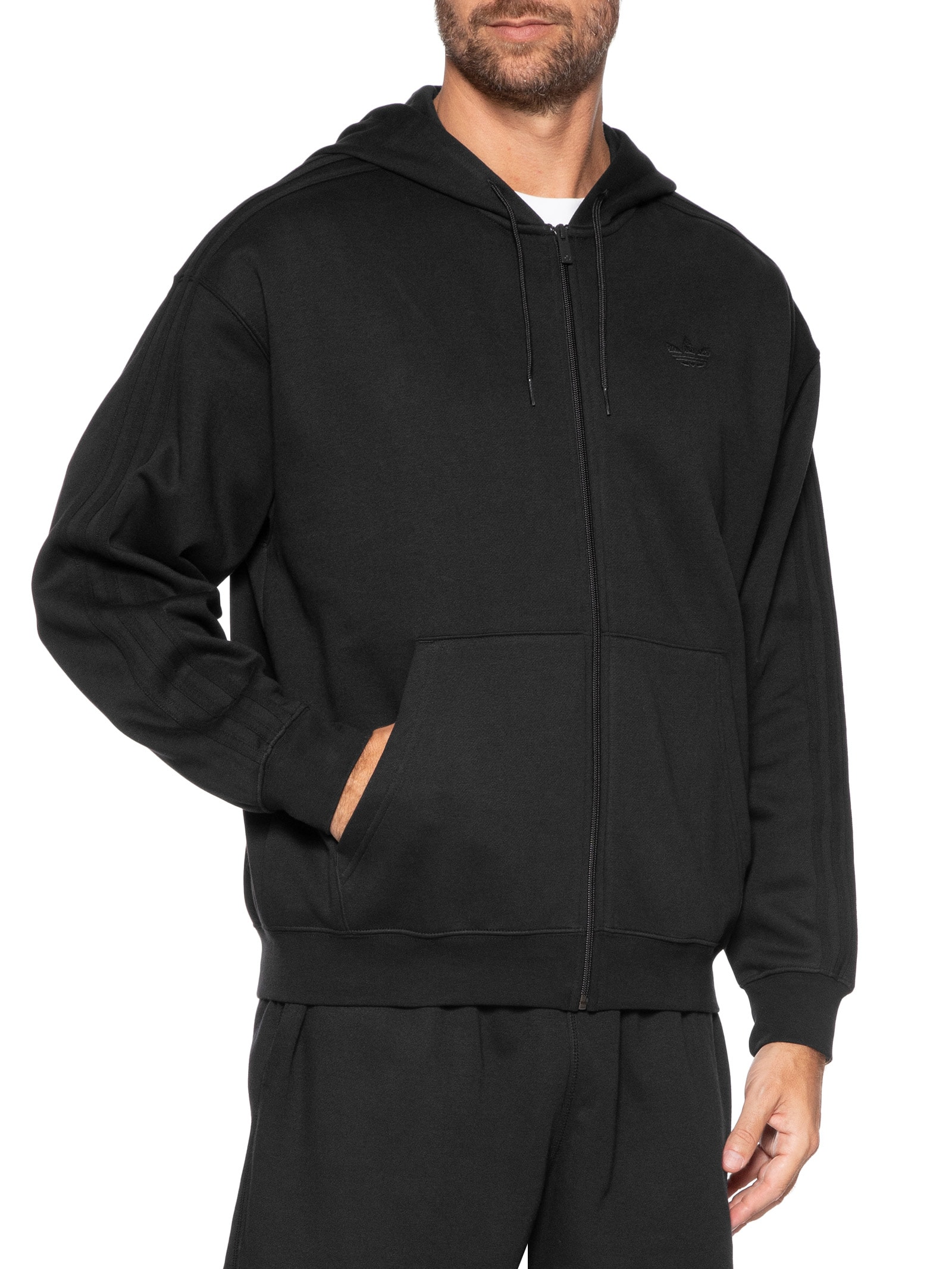 Casaco Moletom Masculino 3 Stripes Preto Adidas Originals