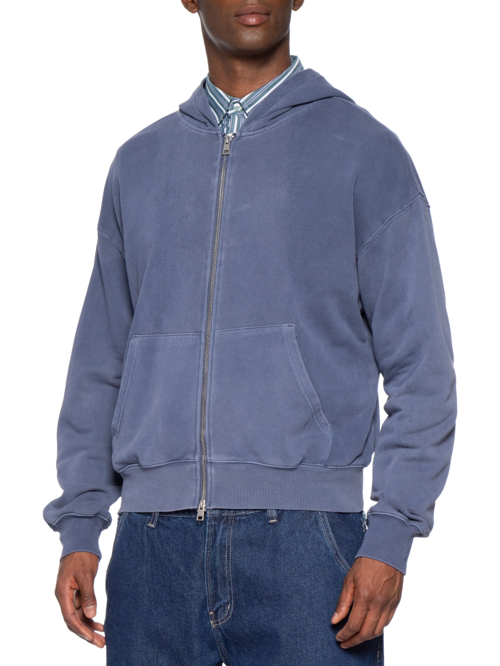 Casaco Moletom Masculino Com Capuz E Zíper Azul Cotton On