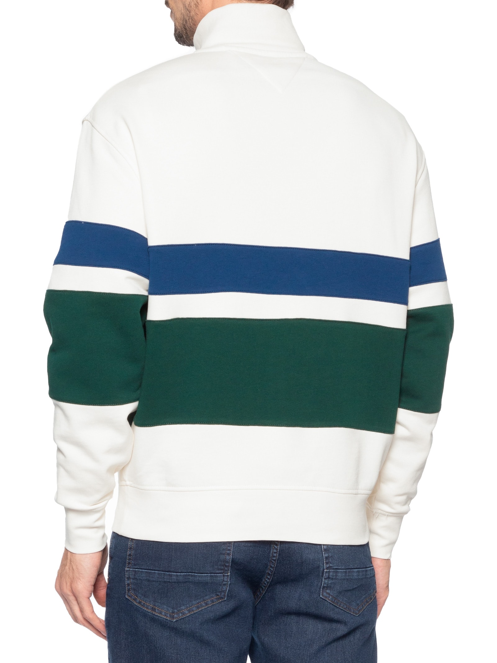 Casaco Moletom Masculino Gola Alta Meio Zíper Country Club Branco Tommy Hilfiger
