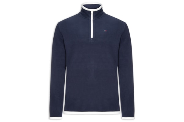 Casaco Moletom Masculino Regular Fit Half Zip Polar Fleece - Azul