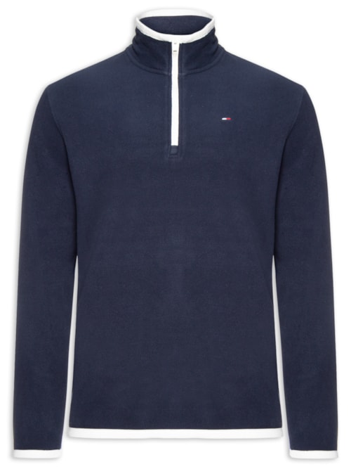 Casaco Moletom Masculino Regular Fit Half Zip Polar Fleece – Azul