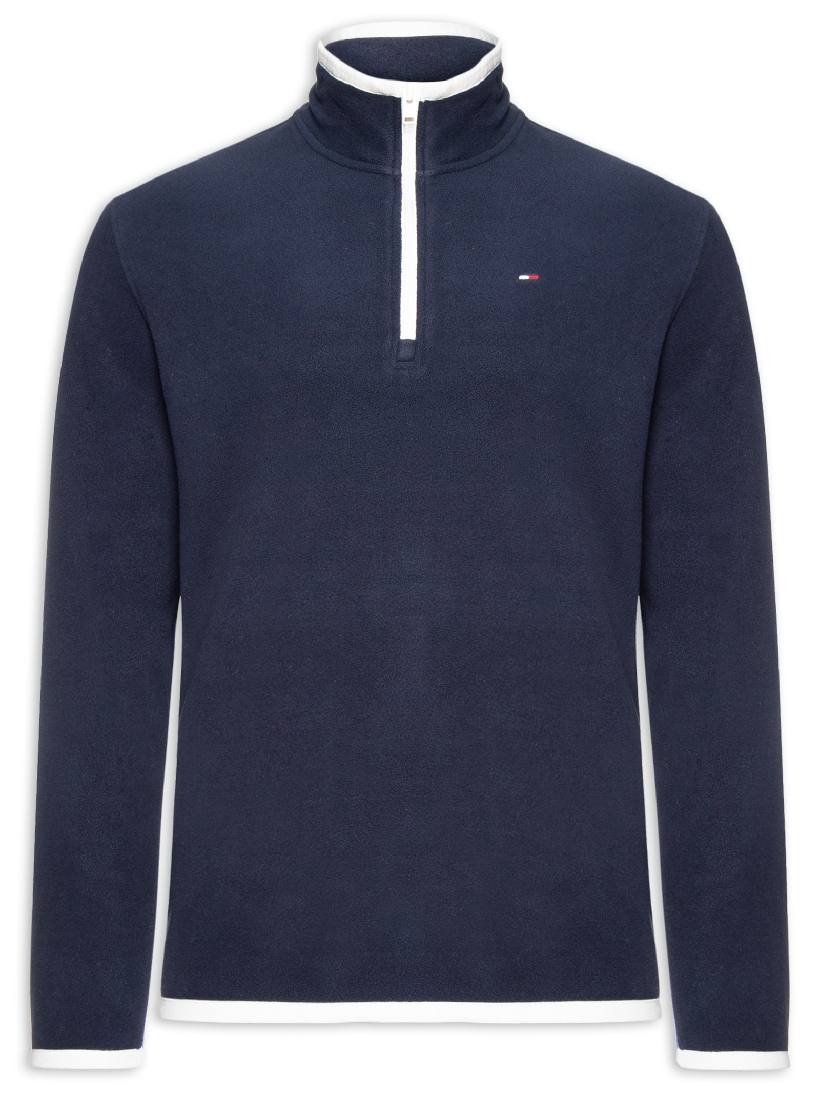 Casaco Moletom Masculino Regular Fit Half Zip Polar Fleece Azul Tommy Jeans