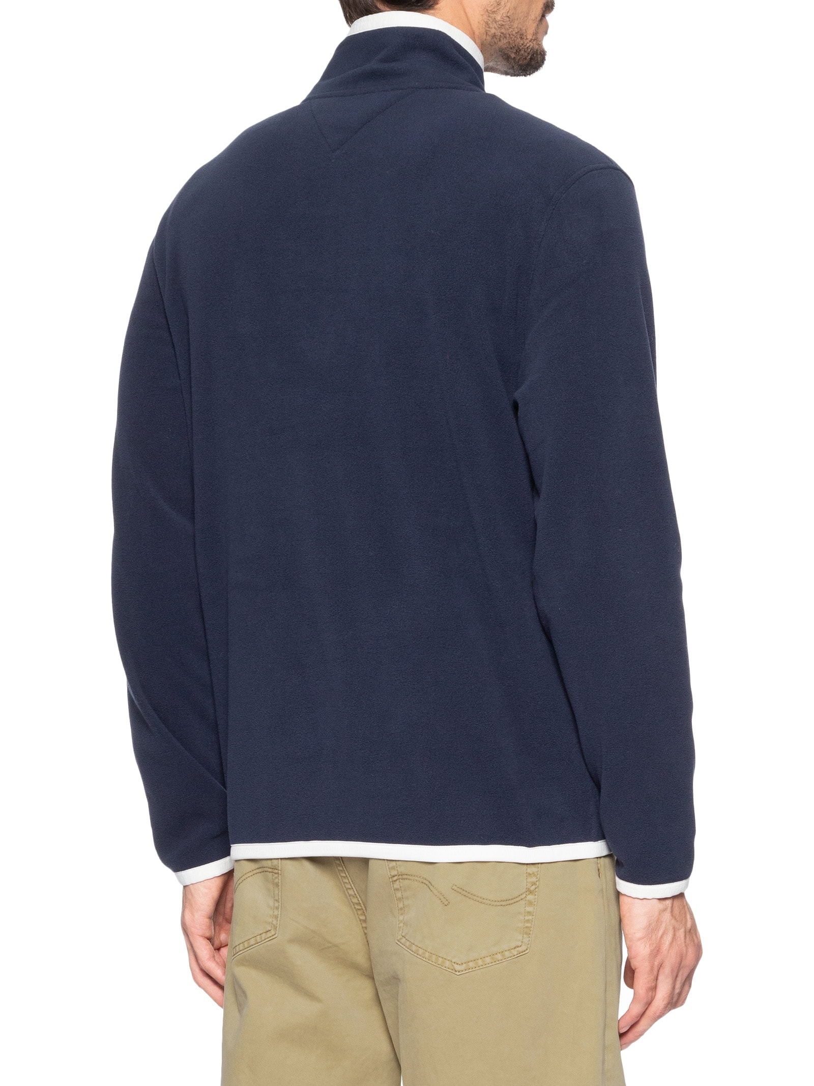 Casaco Moletom Masculino Regular Fit Half Zip Polar Fleece Azul Tommy Jeans