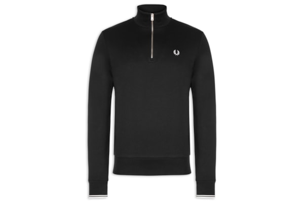 Casaco Moletom Masculino Regular Fit Meio Zíper - Preto