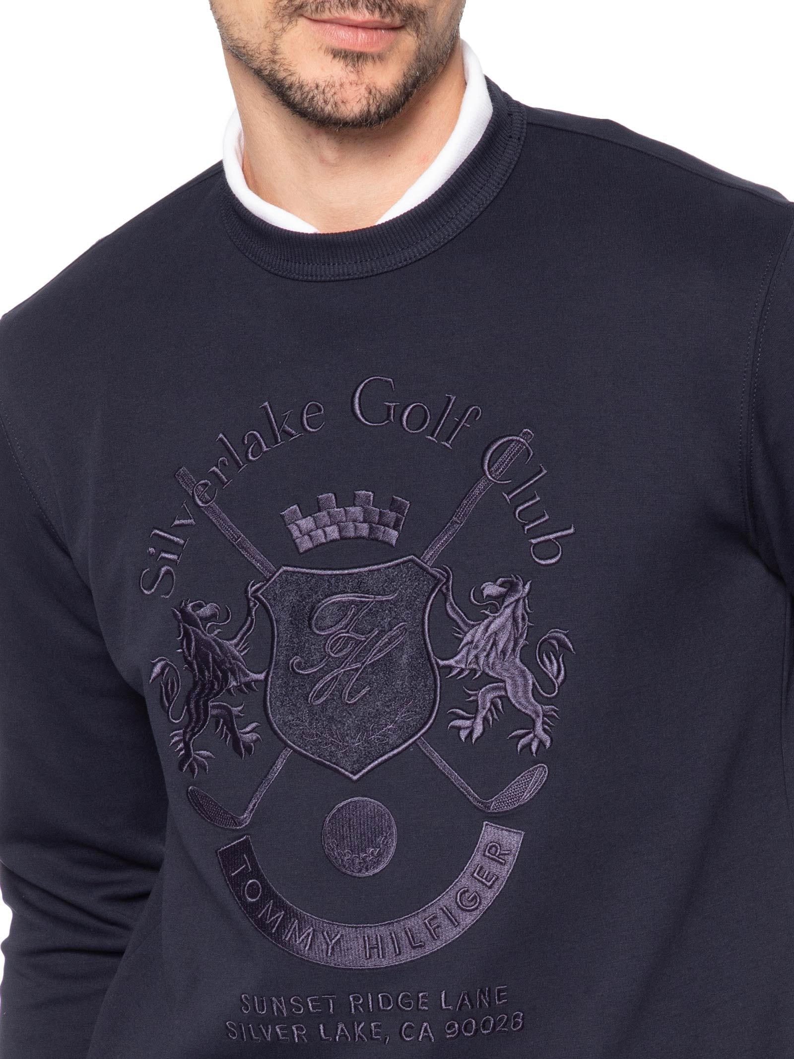 Casaco Moletom Masculino Sem Felpa Country Club Intechno Azul Tommy Hilfiger