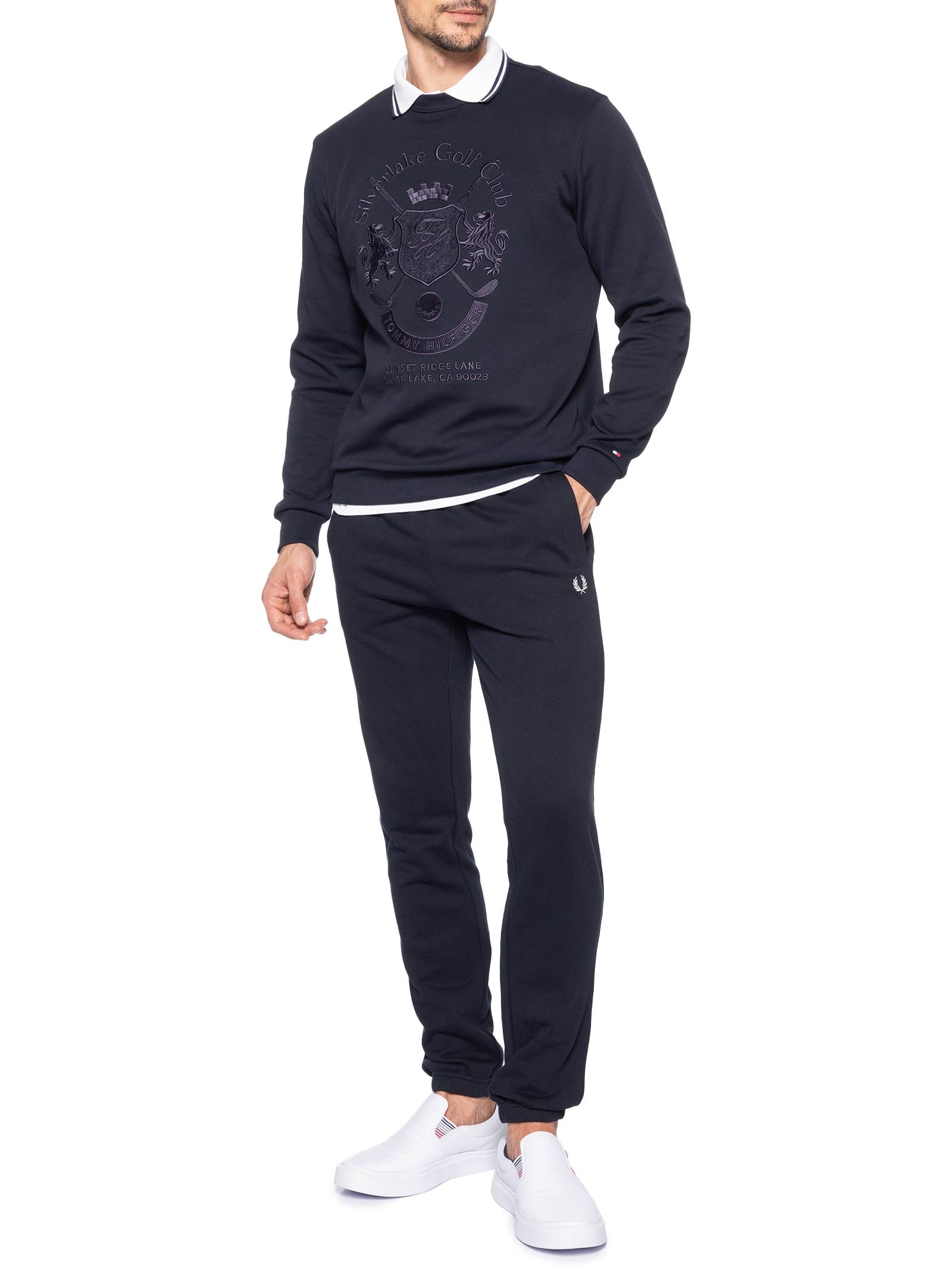Casaco Moletom Masculino Sem Felpa Country Club Intechno Azul Tommy Hilfiger