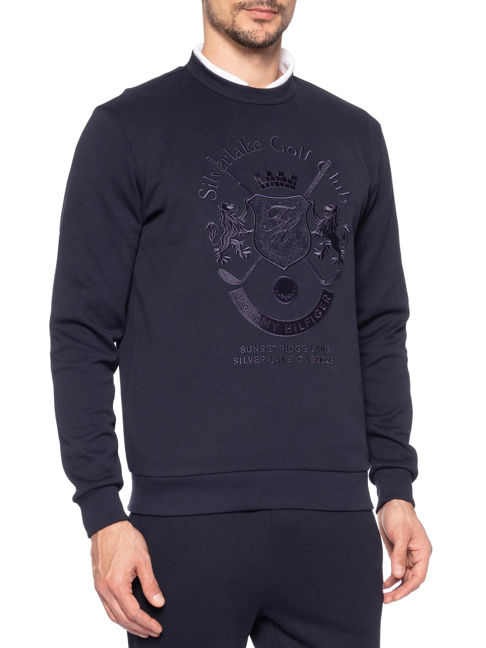 Casaco Moletom Masculino Sem Felpa Country Club Intechno Azul Tommy Hilfiger