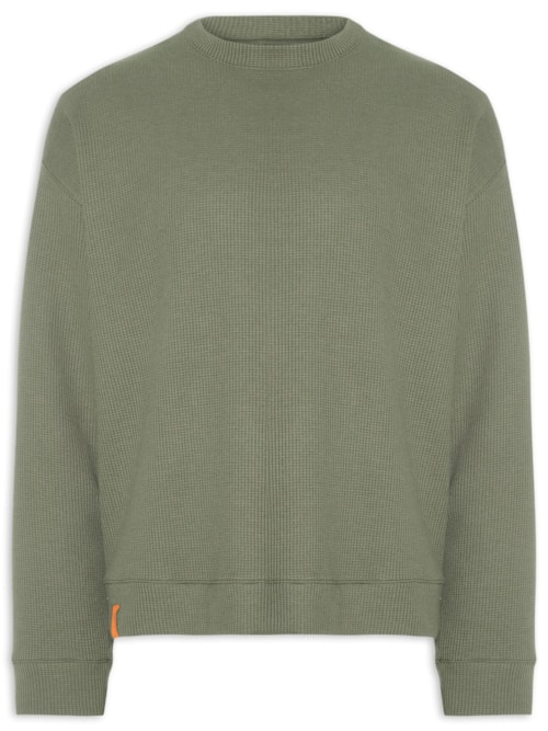 Casaco Moletom Masculino Waffle Texture - Verde