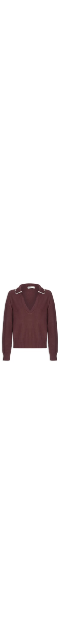 Casaco Pull Polo Tricot Feminino – Marrom