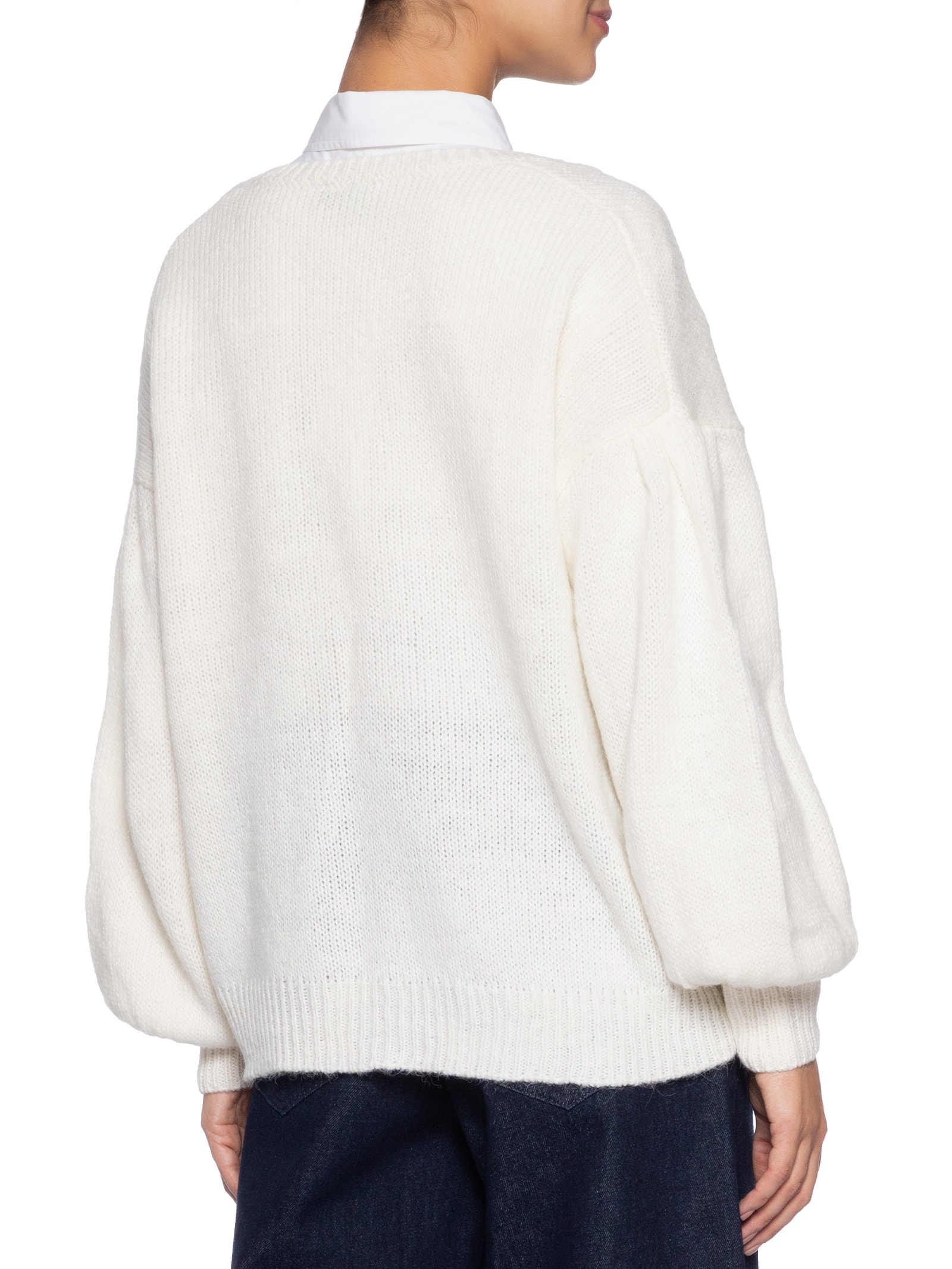 Casaco Pullover Feminino Tricot Bordado Delicadeza – Off White – Farm