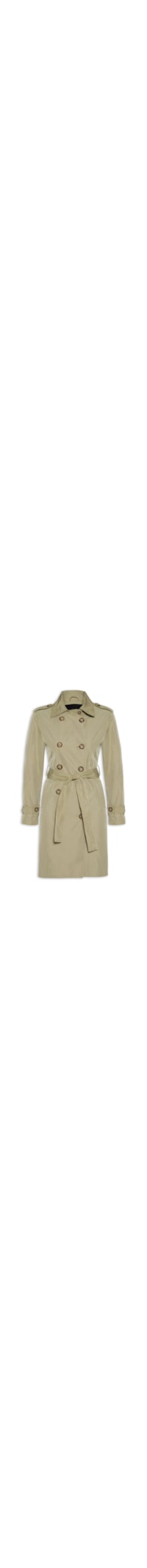 Casaco Trench Coat Feminino Alongado Destacável - Bege