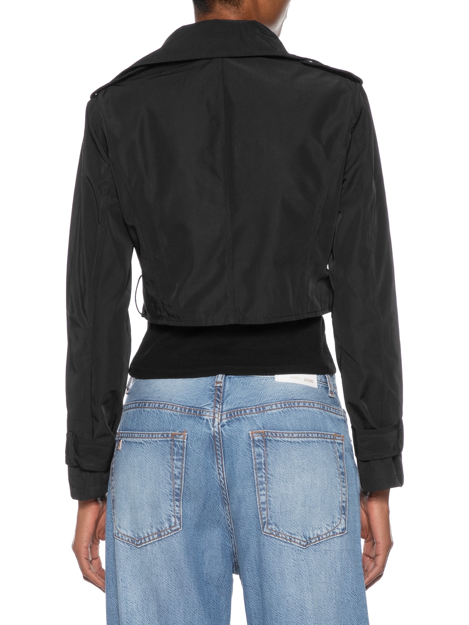 Casaco Trench Coat Feminino Alongado Destacável Preto Basiq