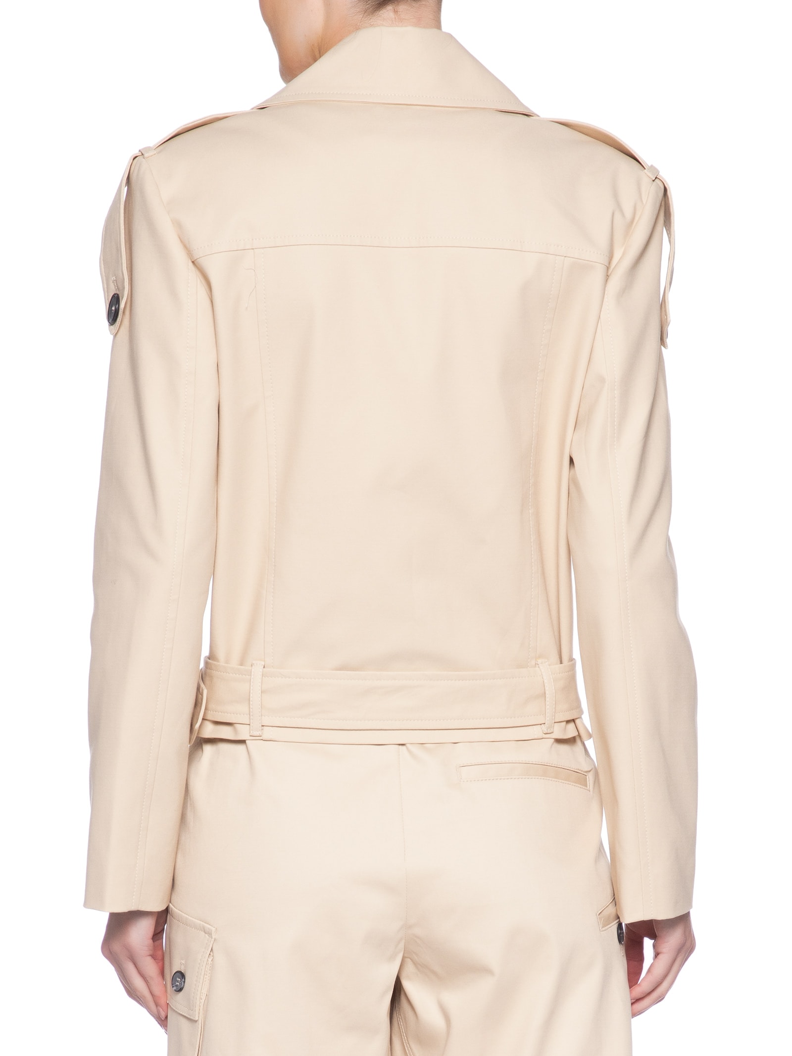 Casaco Trench Feminino Curto Bege Animale