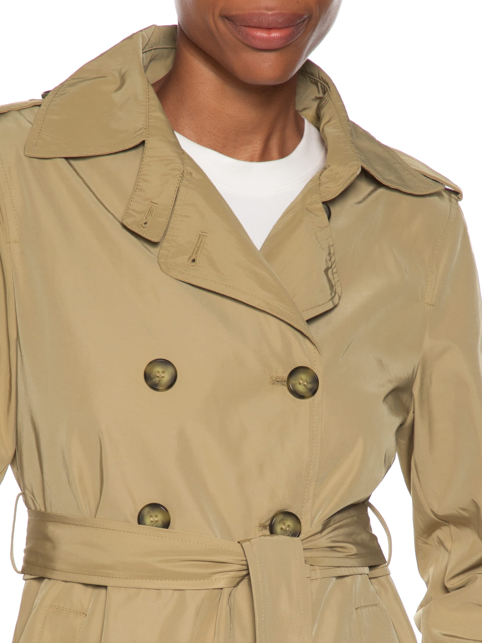 Casaco Trent Coat Feminino Alongado Destacável Bege Basiq