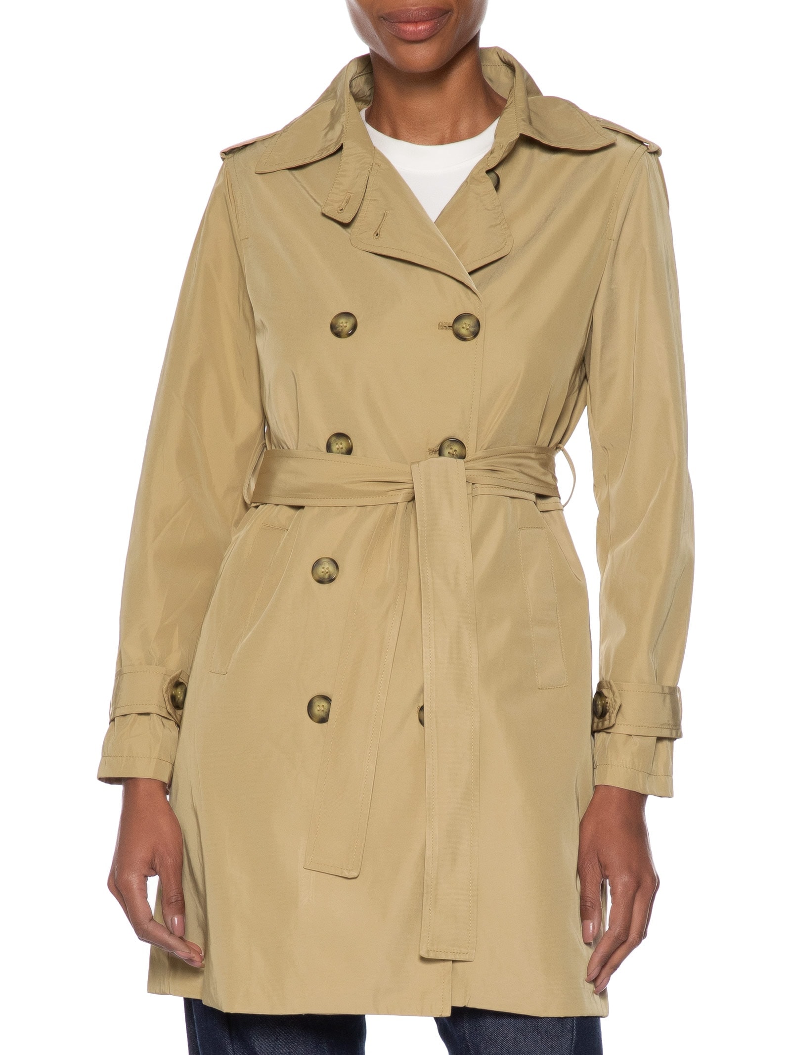 Casaco Trent Coat Feminino Alongado Destacável Bege Basiq