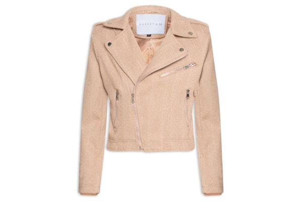 Casaqueto Feminino Com Zíper Diagonal - Bege