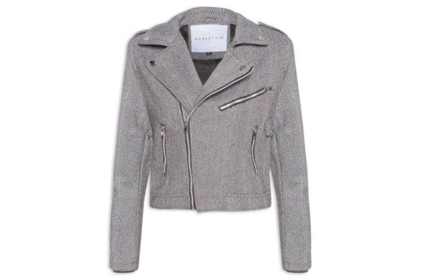 Casaqueto Feminino Com Zíper Diagonal - Cinza