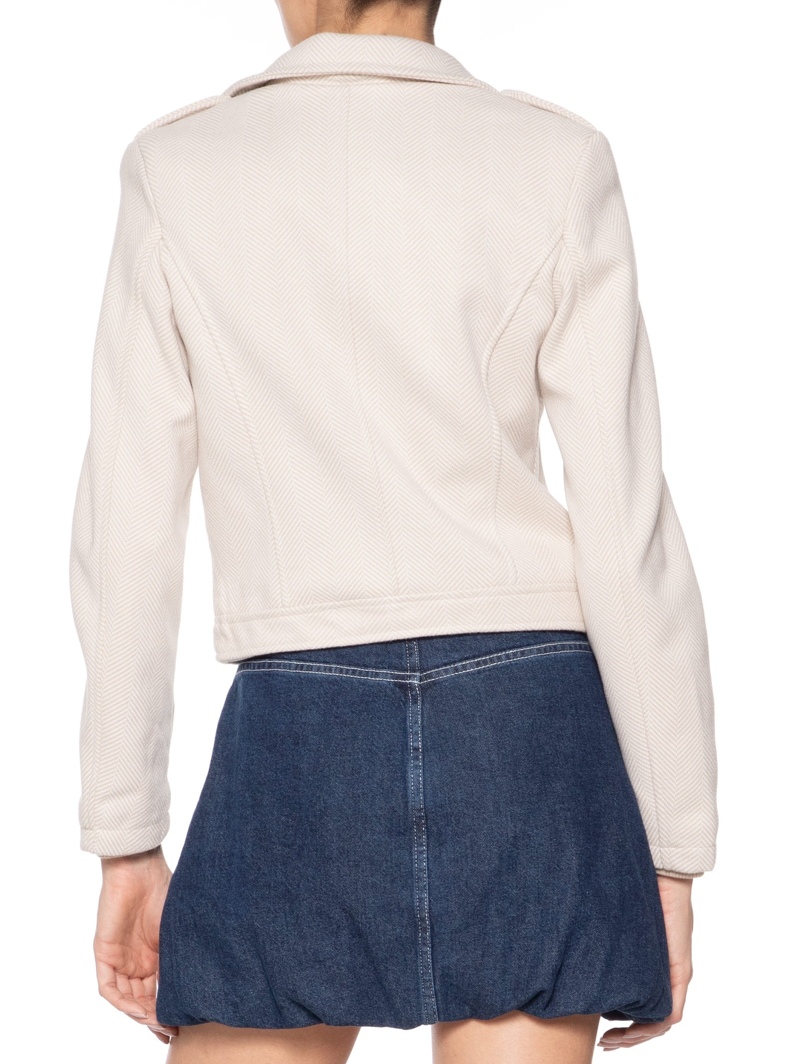 Casaqueto Feminino Com Zíper Diagonal Off White Market 33