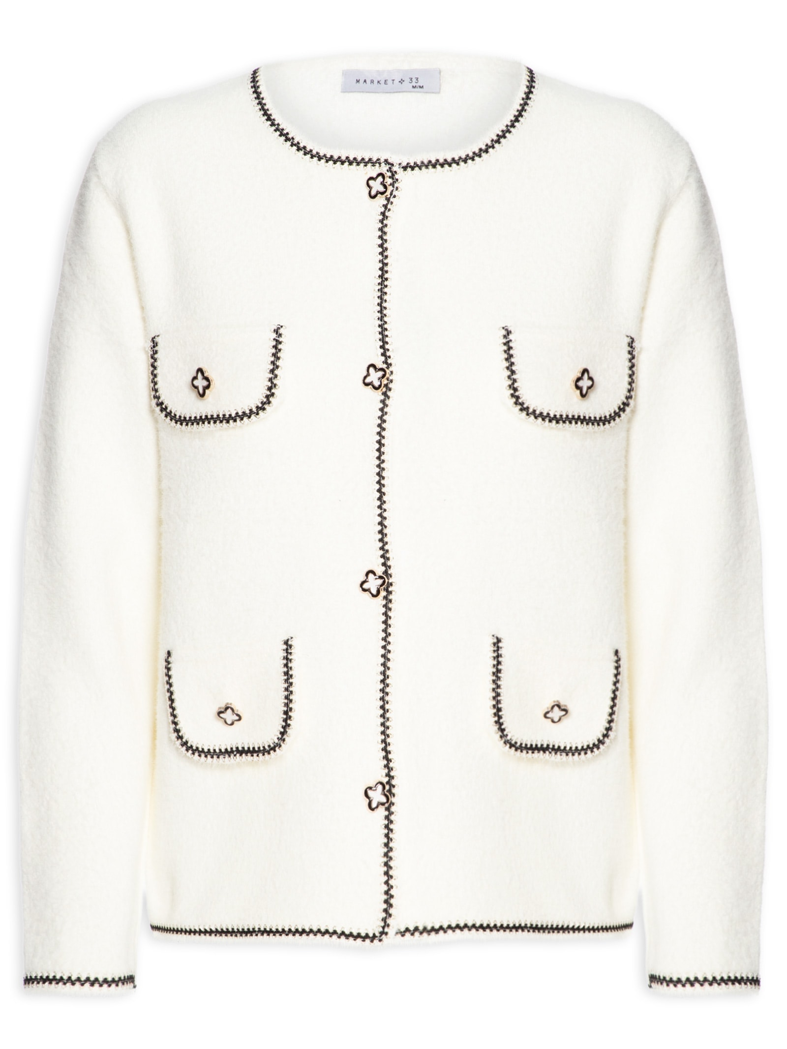 Casaqueto Feminino Em Tricot Off White Market 33