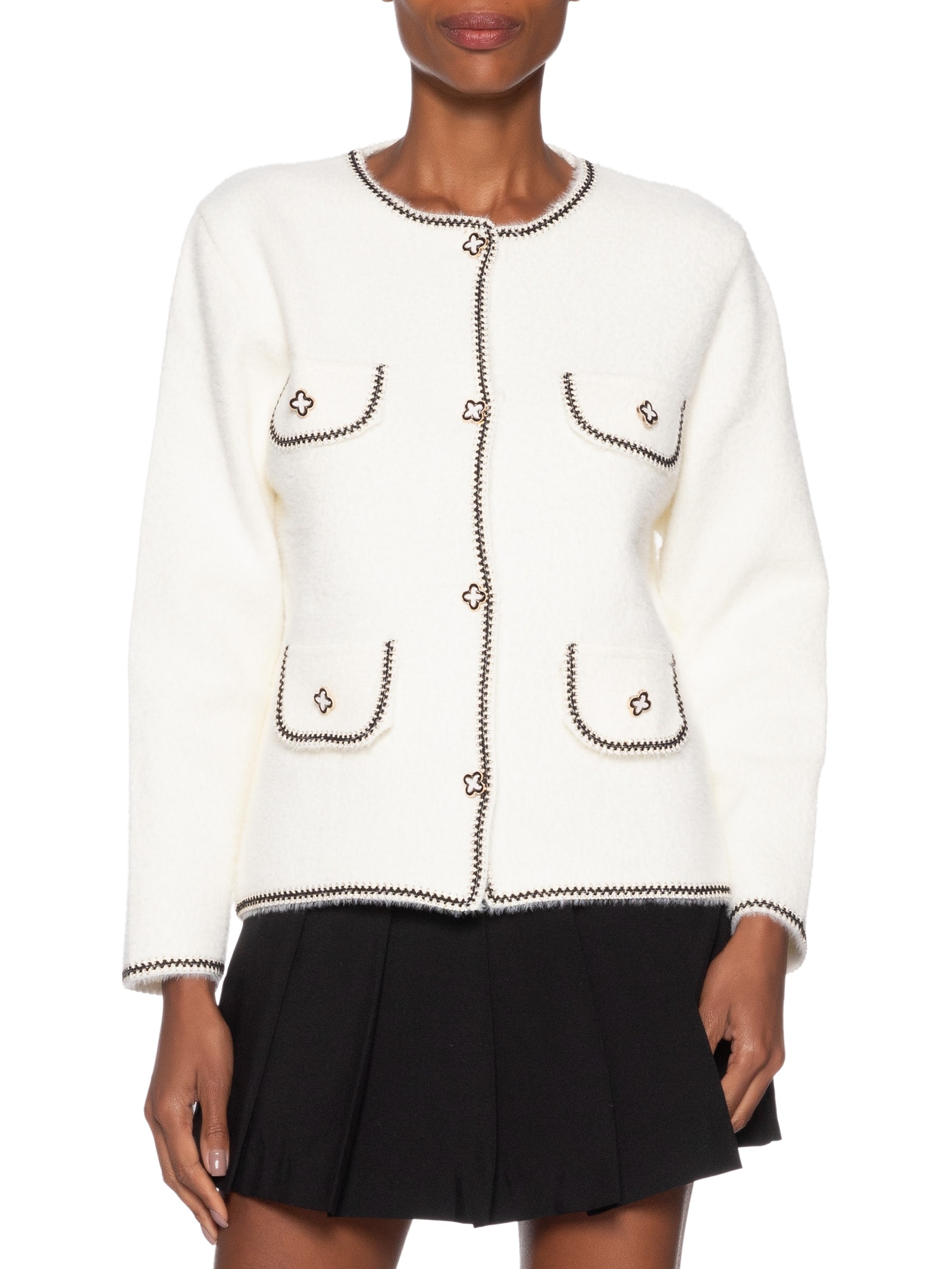 Casaqueto Feminino Em Tricot Off White Market 33