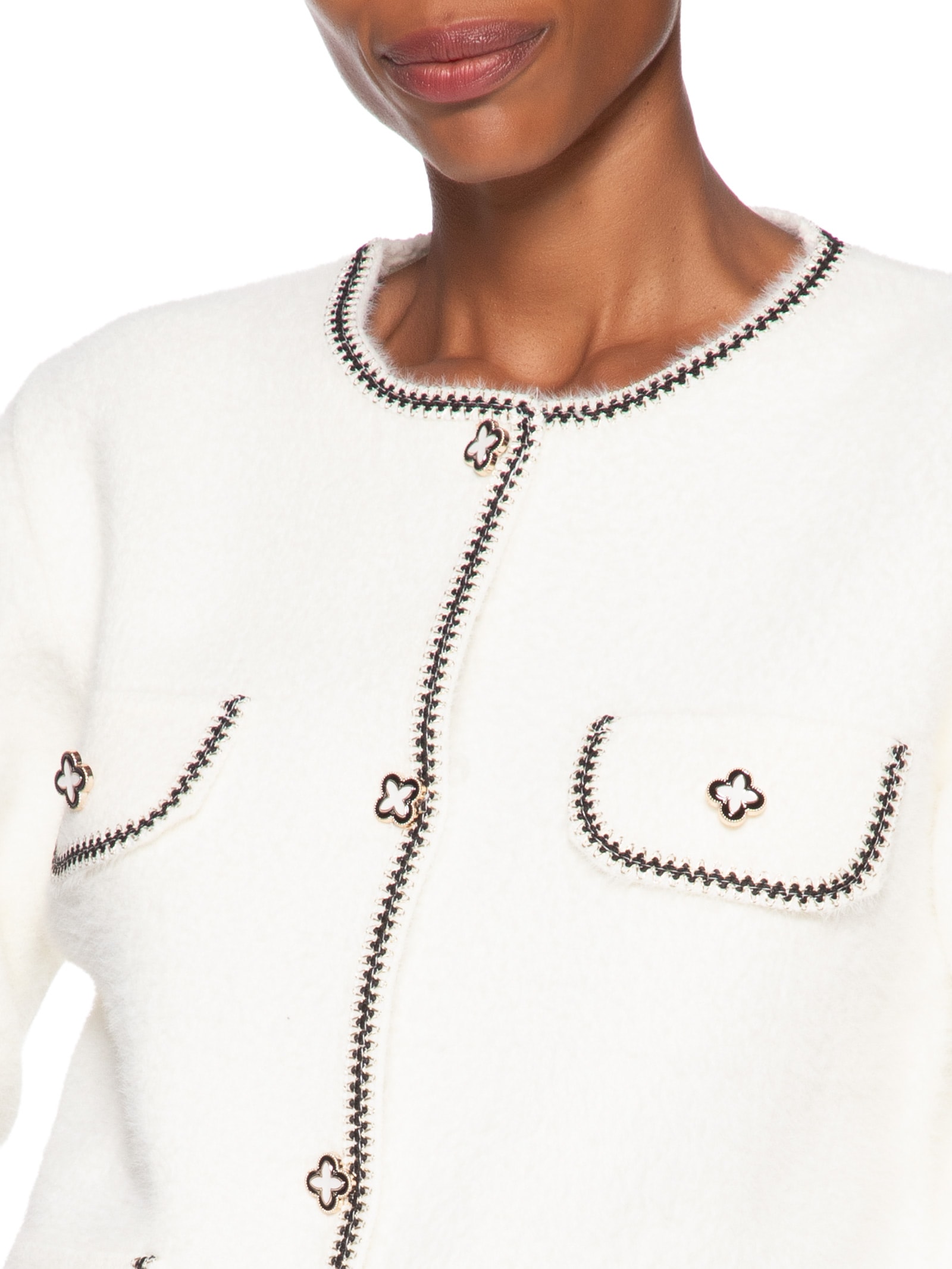 Casaqueto Feminino Em Tricot Off White Market 33