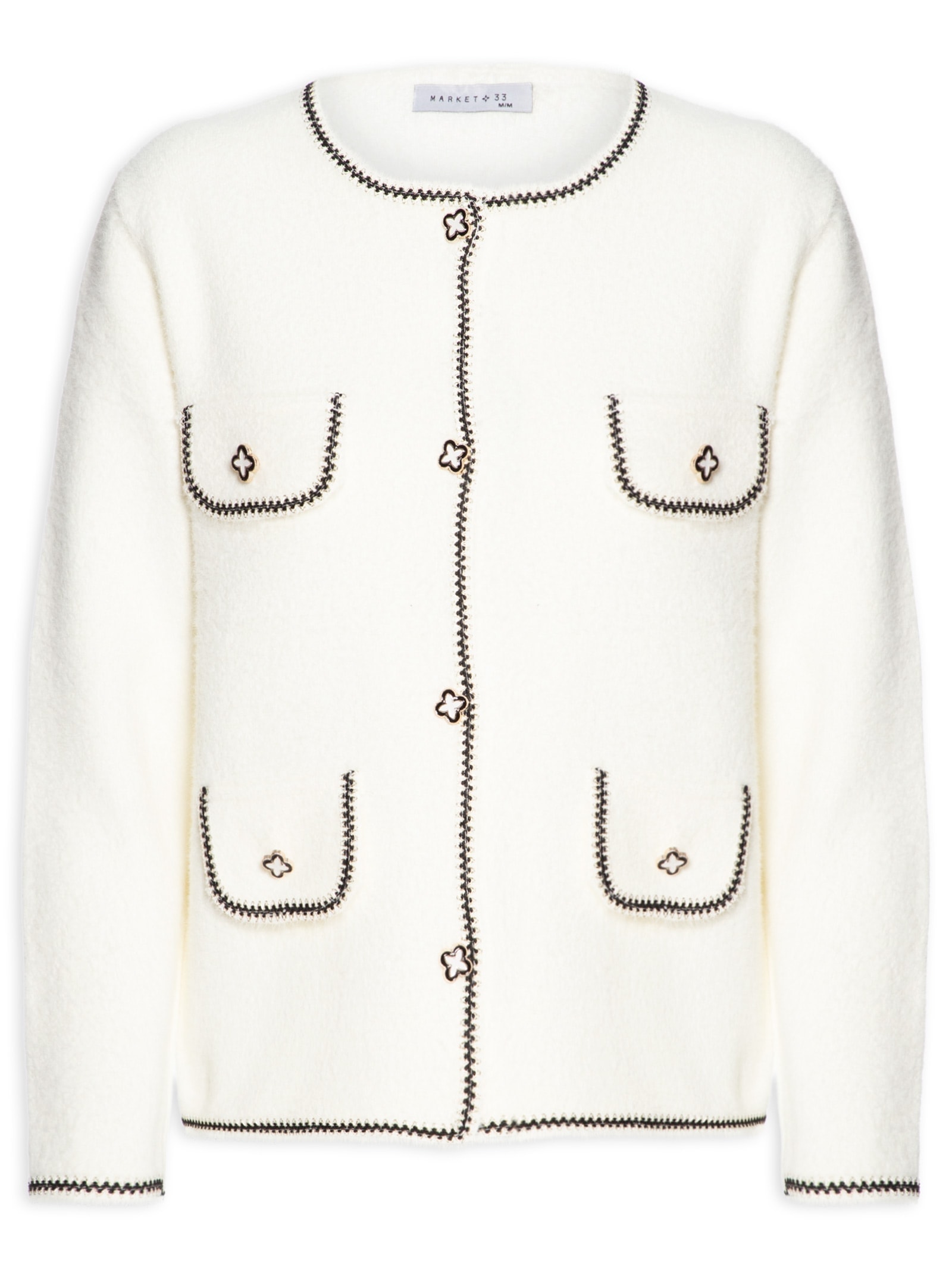 Casaqueto Feminino Em Tricot Off White Market 33