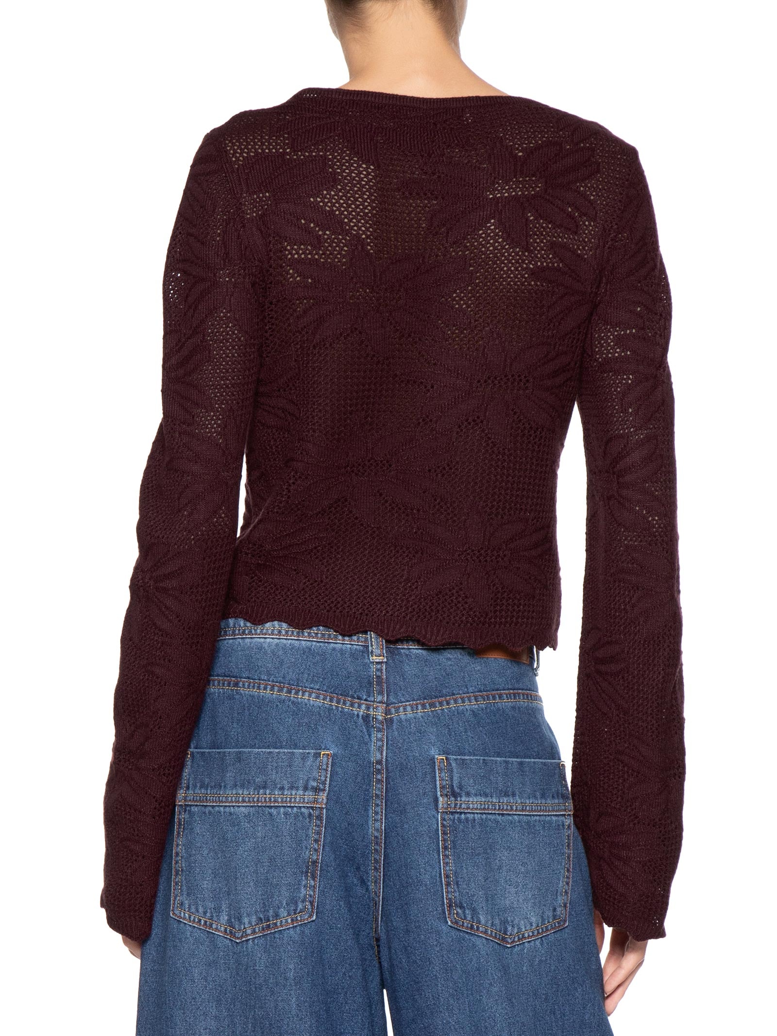 Casaqueto Feminino Tricot Jacquard Floral Vermelho Dress To