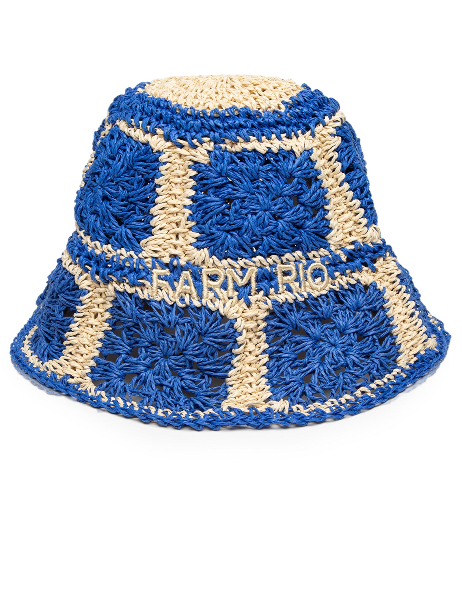 Chapéu Bucket Feminino Artesanal Ráfia Azul Farm Etc