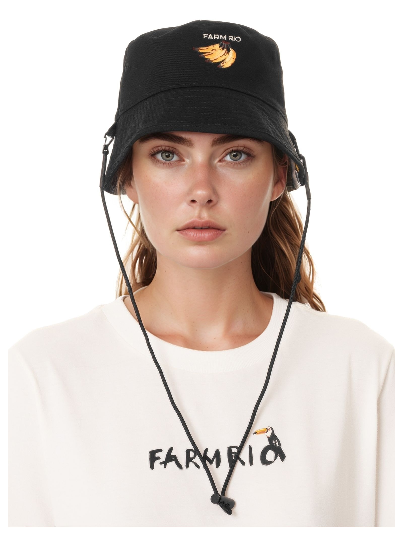 Chapéu Feminino Bucket Bossa Banana Preto Farm Etc
