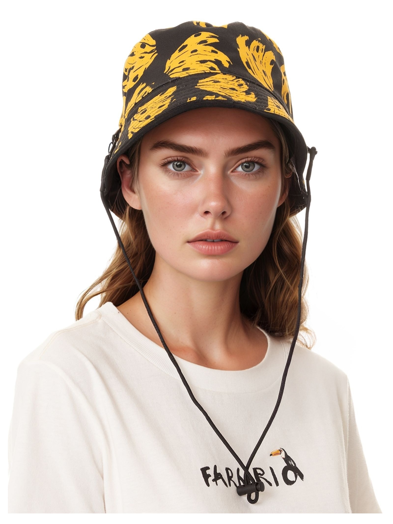 Chapéu Feminino Bucket Bossa Banana Preto Farm Etc