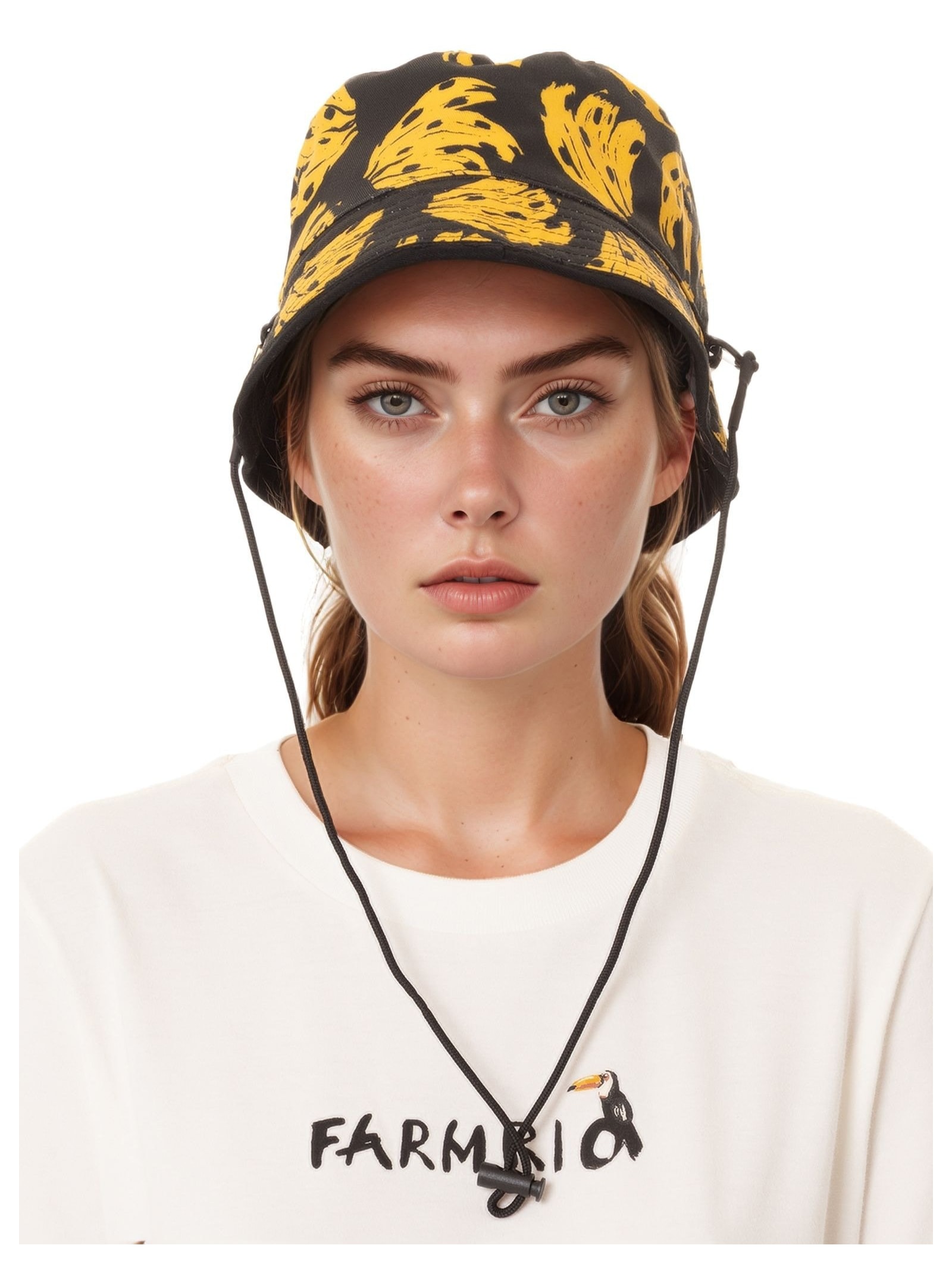 Chapéu Feminino Bucket Bossa Banana Preto Farm Etc