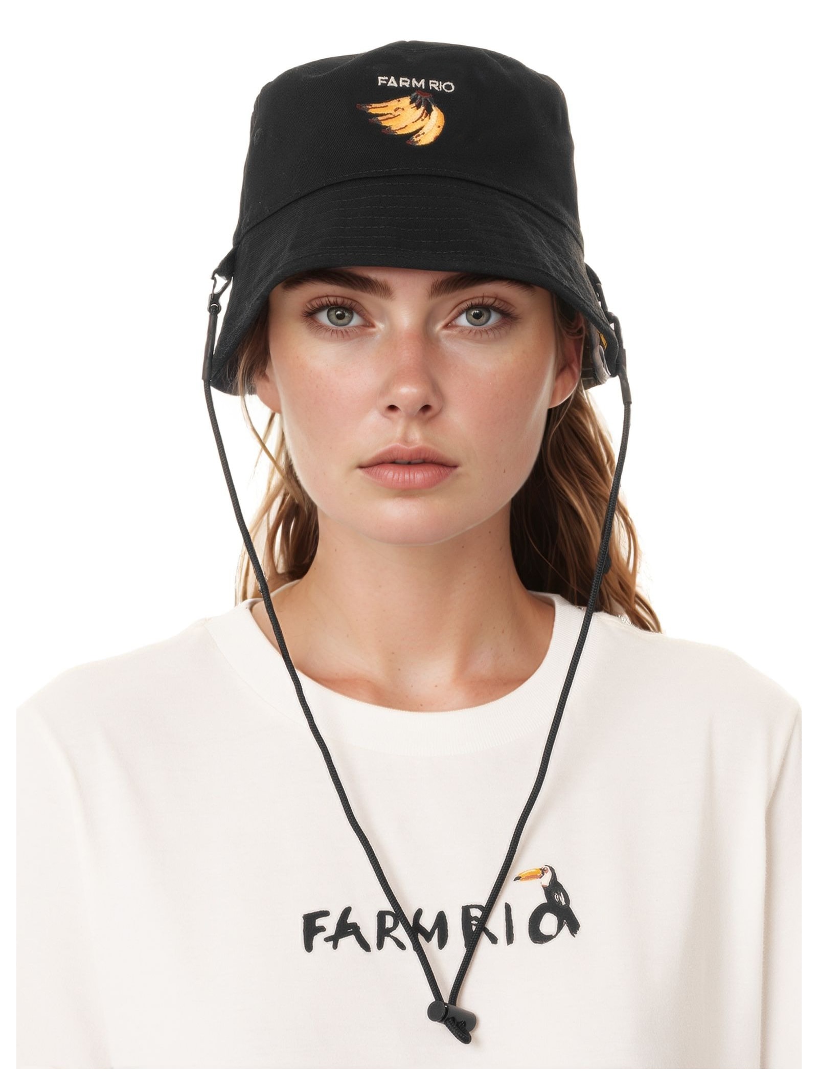 Chapéu Feminino Bucket Bossa Banana Preto Farm Etc