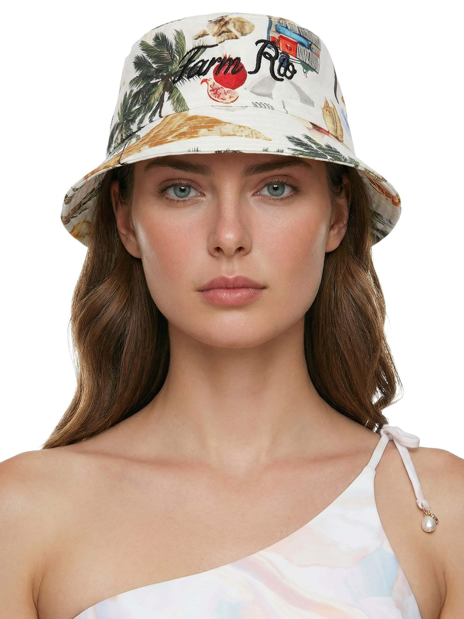 Chapéu Feminino Bucket Colagem Carioca Branco Farm Praia