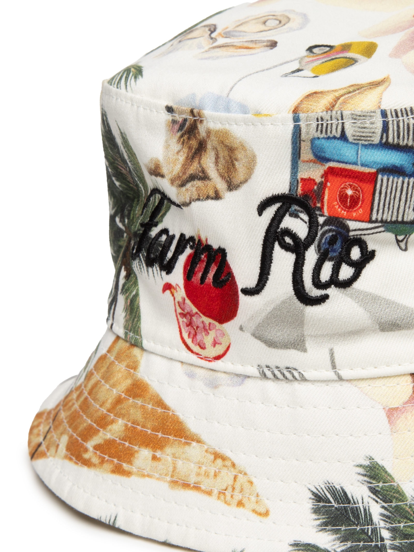 Chapéu Feminino Bucket Colagem Carioca Branco Farm Praia
