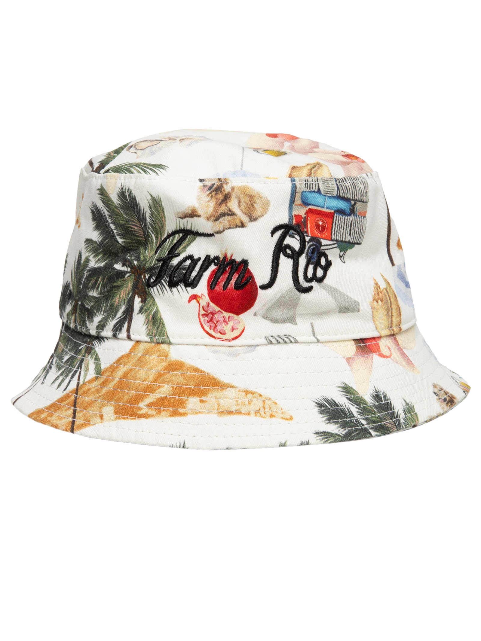 Chapéu Feminino Bucket Colagem Carioca Branco Farm Praia