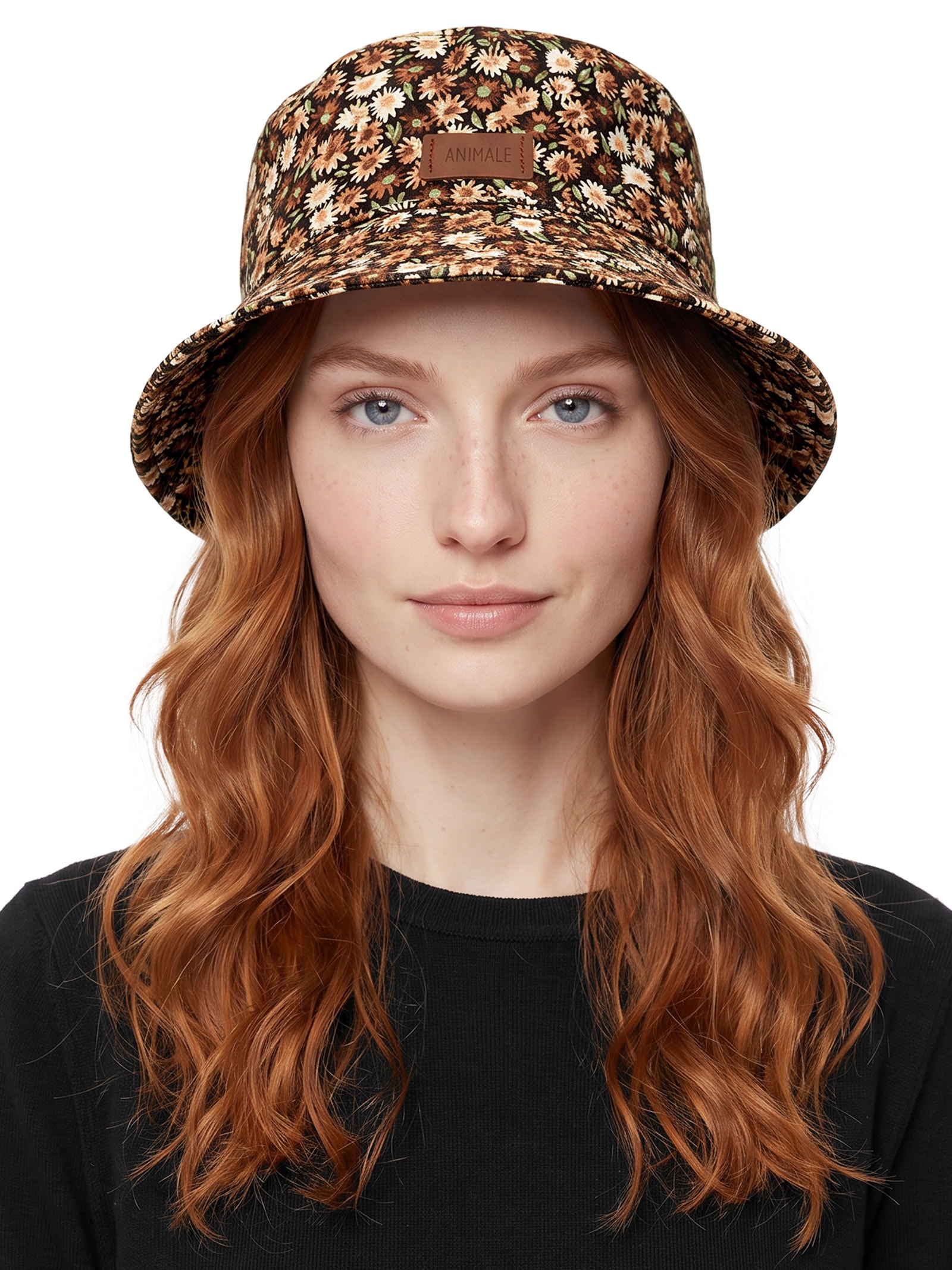 Chapéu Feminino Bucket Double Face Liberty Seeds Textura Marrom Animale
