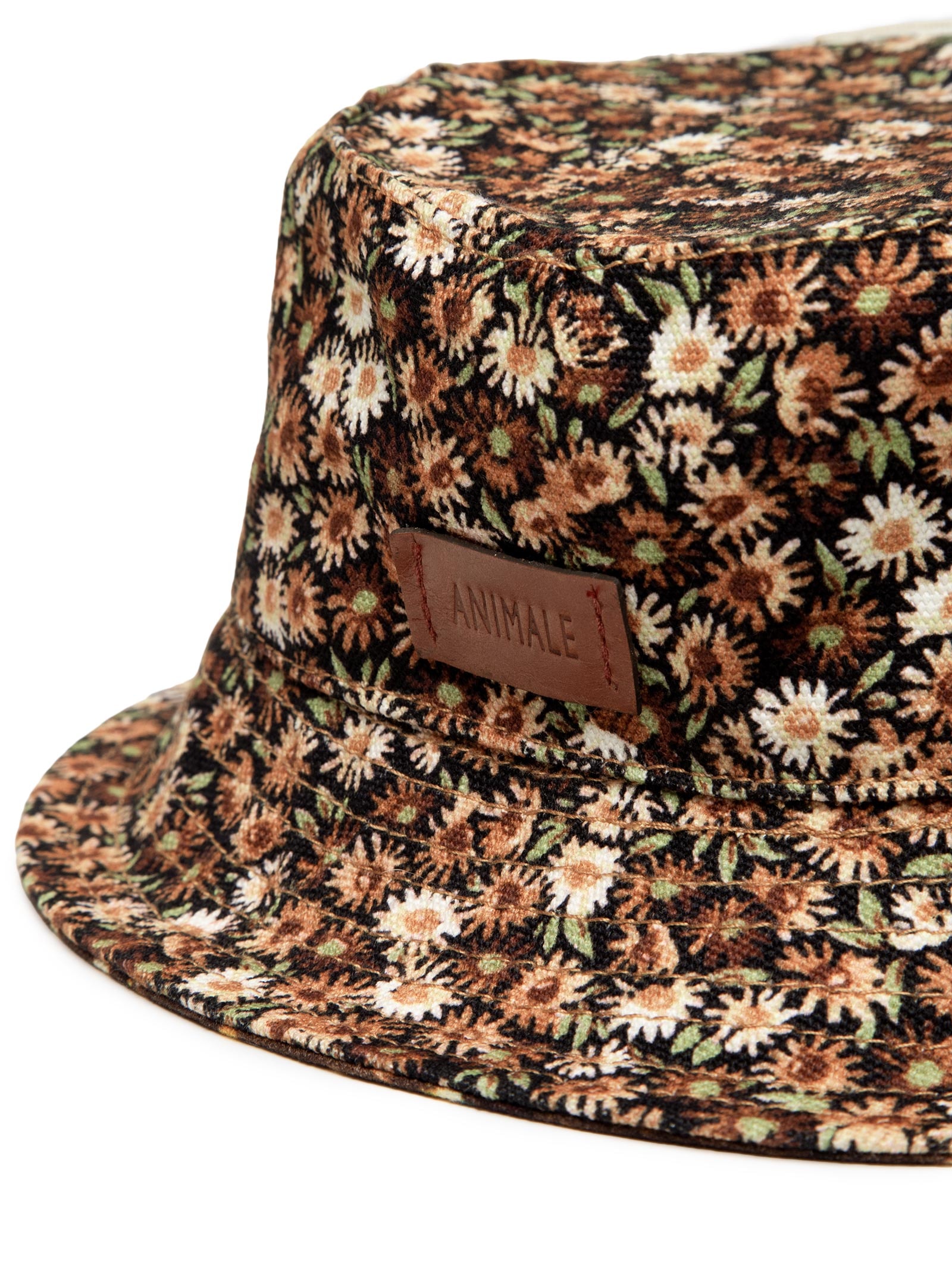 Chapéu Feminino Bucket Double Face Liberty Seeds Textura Marrom Animale