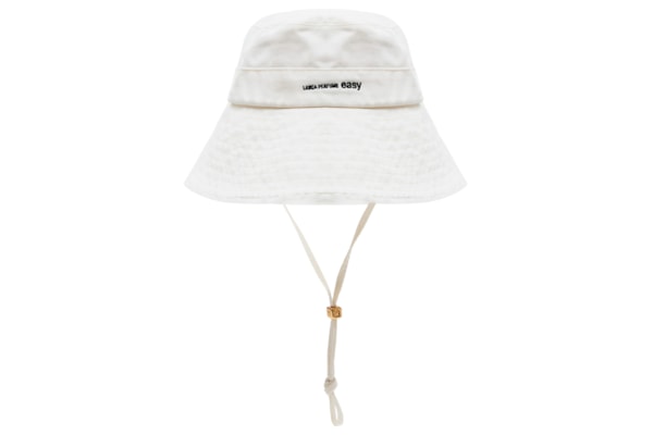 Chapéu Feminino Bucket Etiqueta Bandeira Brasil - Branco