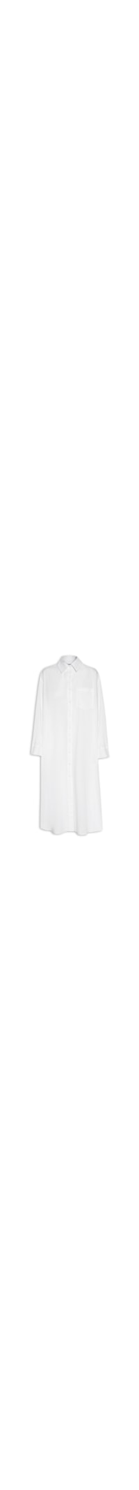 Chemise De Voil Longa Com Fendas Laterais - Branco