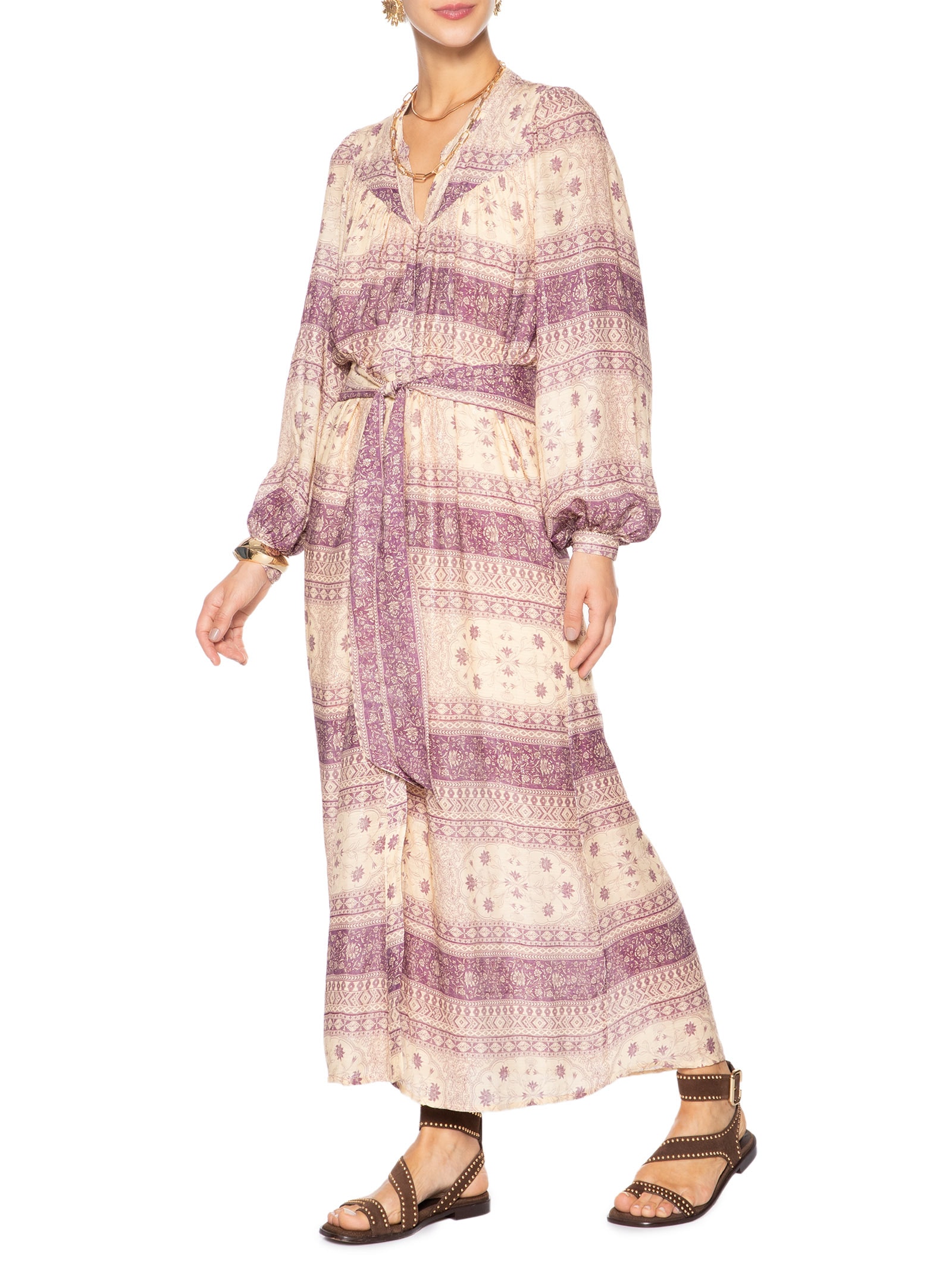 Chemise Estampa Hera Agata Roxo Maria Filó