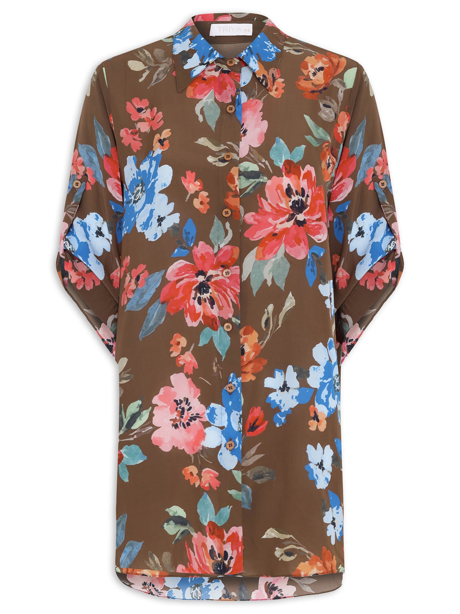 Chemise Feminina Básica Marrom Triya