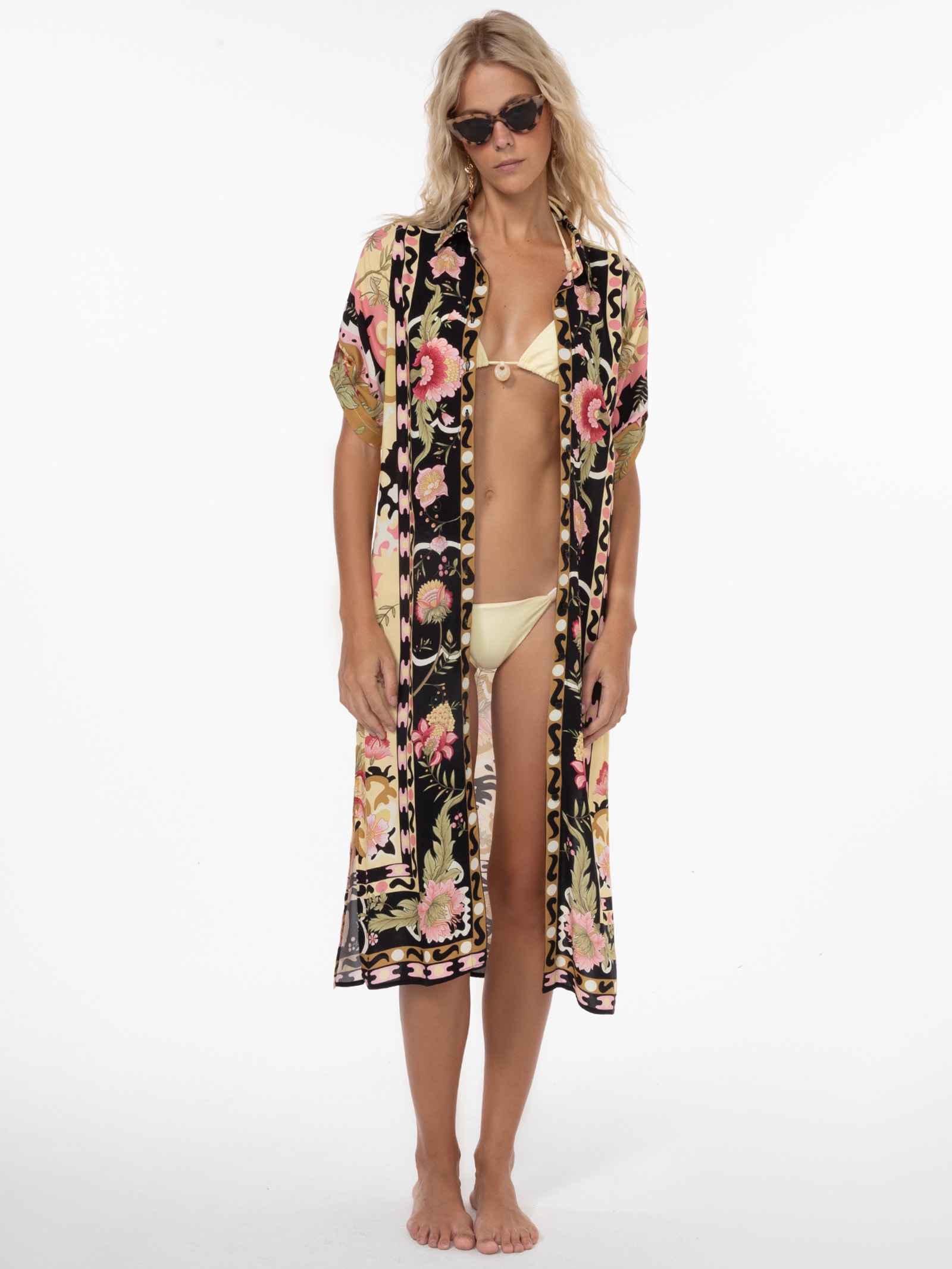 Chemise Feminina Longa Amarelo Triya