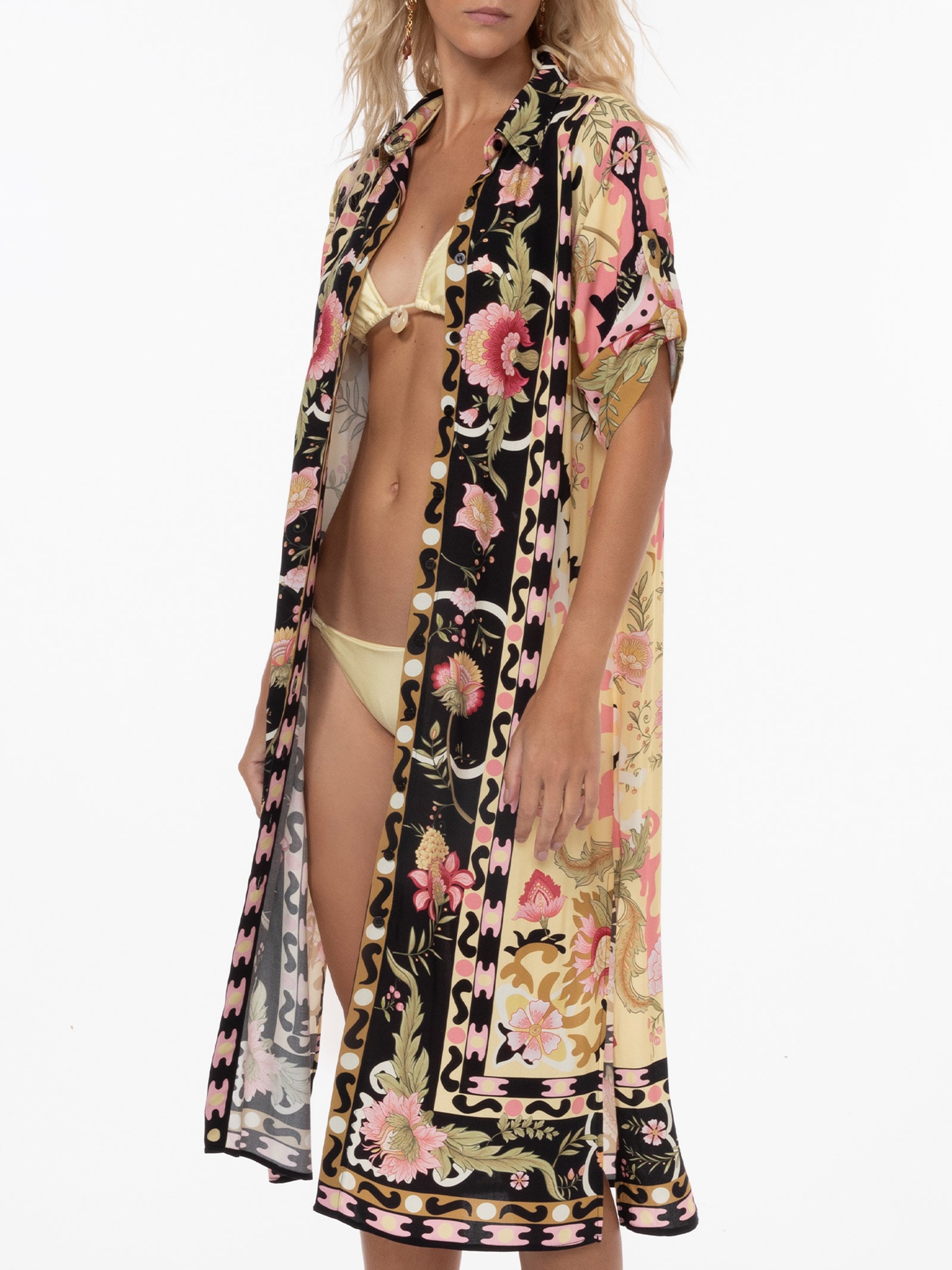 Chemise Feminina Longa Amarelo Triya